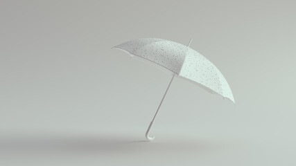 White Umbrella with White Droplets 3d illustration render