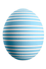 Large picture of an isolated easter egg with a stripes pattern.