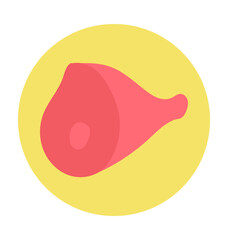 Ham Meat Colored Vector Icon