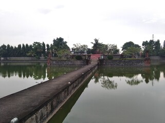 Fototapeta na wymiar Mayura Park is a tourist destination in Mataram City which has an interesting history