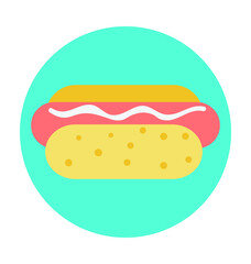 Hot Dog Colored Vector Icon