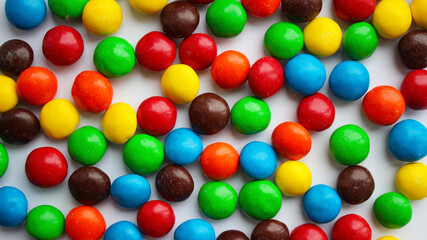 Close-up of a bunch of colorful chocolates.