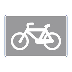 Rectangular traffic signal in white and gray, isolated on white background. Cycle path