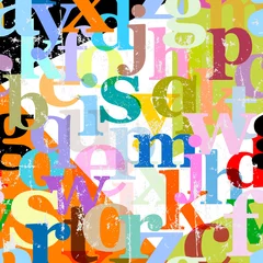 Gardinen seamless background pattern, with tiangles, letter, alphabetic character, paint strokes and splashes © Kirsten Hinte