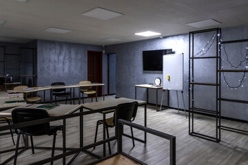 interior of modern studio for teaching