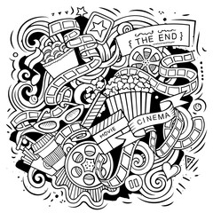 Cinema cartoon vector doodle design