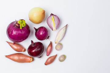 Onion on white background in studio