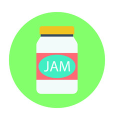 Jam Jar Colored Vector Icon