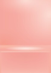 Obraz premium Soft Pink Vertica social media Banner for advertising products in stories. Pink abstract cover or layout .Vector Empty pastel pink color studio table room background