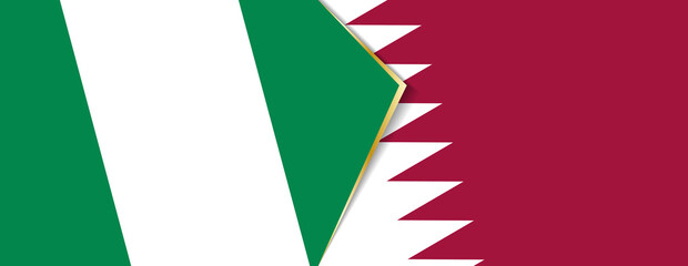 Nigeria and Qatar flags, two vector flags.