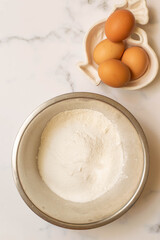 Raw dough for the traditional hot cross buns