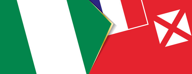 Nigeria and Wallis and Futuna flags, two vector flags.
