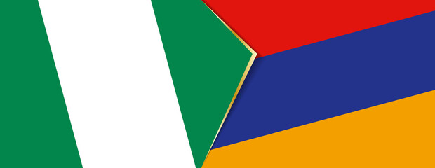 Nigeria and Armenia flags, two vector flags.