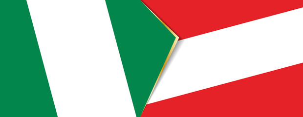 Nigeria and Austria flags, two vector flags.