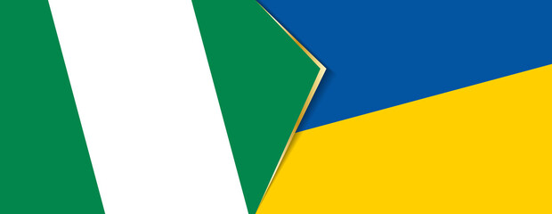 Nigeria and Ukraine flags, two vector flags.