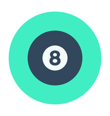 Billiard Ball Colored Vector Icon