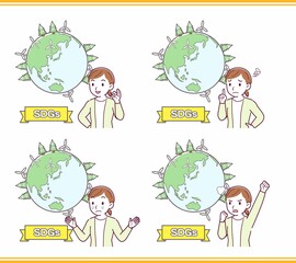 Naklejka premium SDGsのイラスト