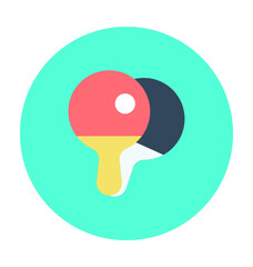 Tennis Bat Colored Vector Icon