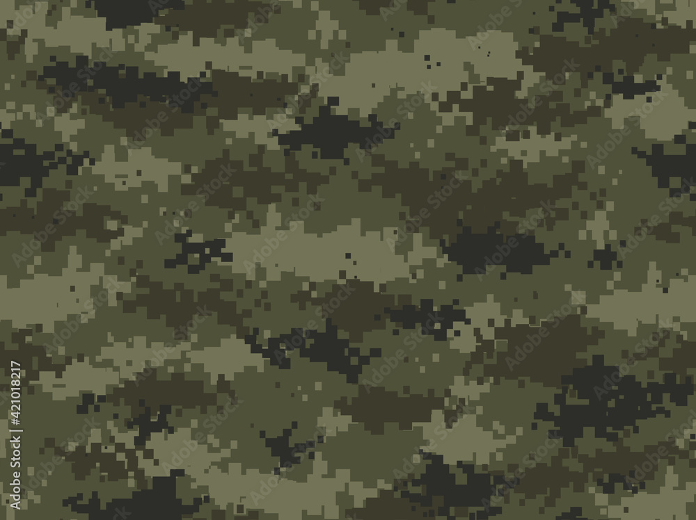 Poster camouflage seamless pattern. pixel camo. military texture. print on fabric on clothes. template for 