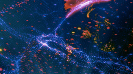 Closeup view of human Artificial Intelligence. Human brain. Nano technology innovation. Online lifestyle. Futuristic tech development. Human design. Computer science. Smart mind.Data base. IT business