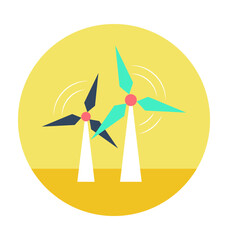Windmill Colored Vector Icon
