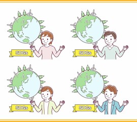 Naklejka premium SDGsのイラスト