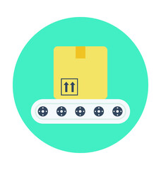 Conveyor Belt Colored Vector Icon