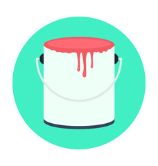 Bucket Colored Vector Icon 