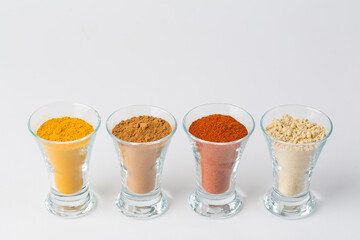 Many various spices on a table