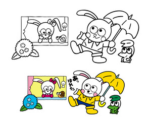 6月のイラスト,ぬりえ