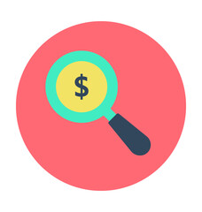 Looking for Money Colored Vector Icon