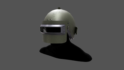 Fototapeta premium Old Military Helmet Isolated on White 3d render