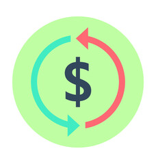 Obraz premium Money Convert Colored Vector Icon