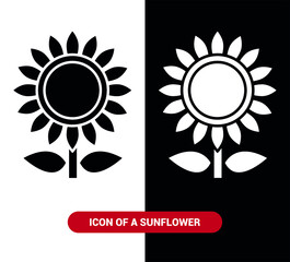 Vector image. Icon of a sunflower.