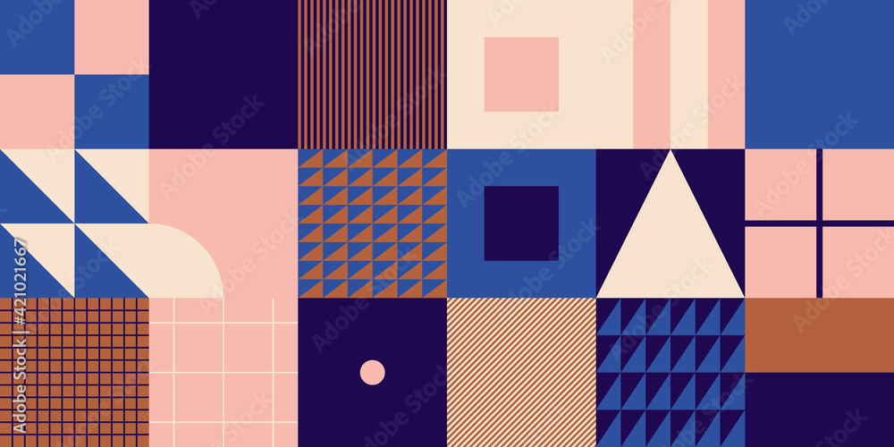 Poster simple geometric pattern design with basic geometry forms