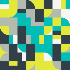 Deconstructed Visual Form Pattern Design Made With Abstract Vector Geometric Shapes