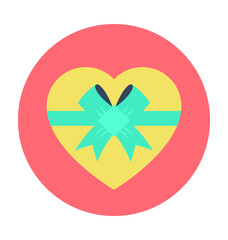 Valentine Gift Colored Vector Icon
