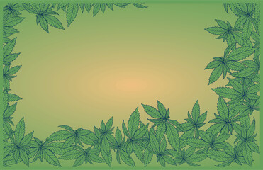 cannabis marijuana weed ganja frame design decoration nice for social media post template or product post