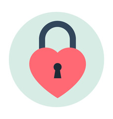 Heart Lock Colored Vector Icon