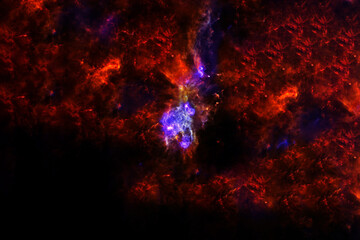 Fototapeta na wymiar Galaxy in red colors. Elements of this image were furnished by NASA.