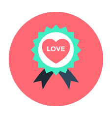 Love Badge Colored Vector Icon