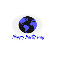 HAPPY Earth Day April 22 blue background