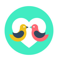 Love Birds Colored Vector Icon