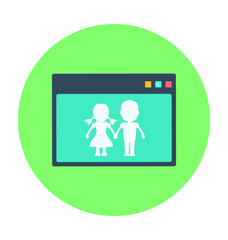 Online Couple Colored Vector Icon