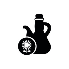 Vector image. Olive and sunflower oil icon.