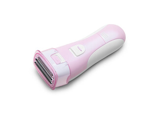 Woman electric razor on white background included clipping path