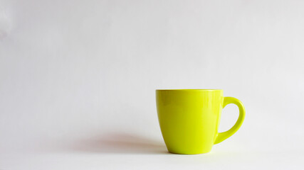 Green mug isolated on white background