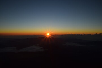 Sunset on japan mountain