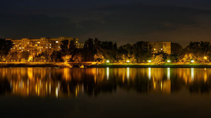 Valea Morilor park at night in Chisinau, Moldova