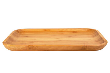 Craft wooden rectangular plate isolated on the white background